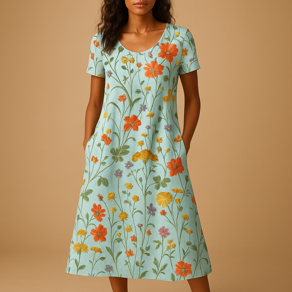 Casual bloemenjurk voor dames met flatterende pasvorm en verfijnde details. Perfect voor dagelijks gebruik en formele gelegenheden.