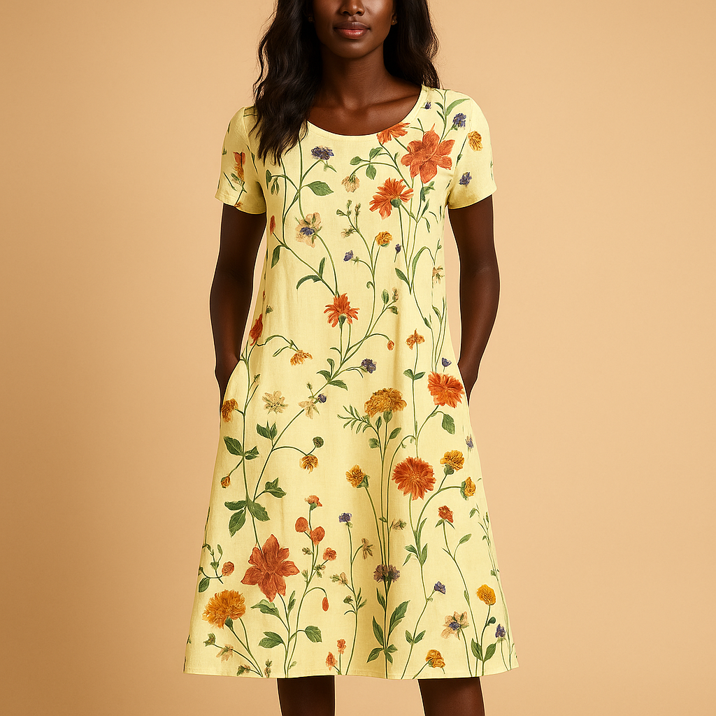 Casual bloemenjurk voor dames met flatterende pasvorm en verfijnde details. Perfect voor dagelijks gebruik en formele gelegenheden.